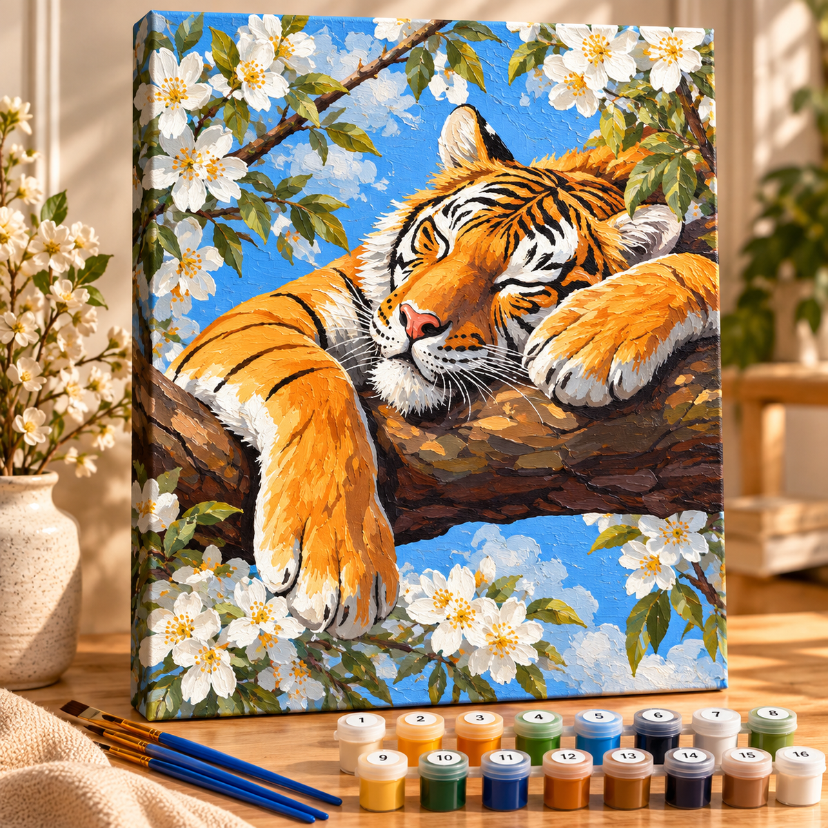 הטיגריס החולם 🌸🐯 | צביעה לפי מספרים