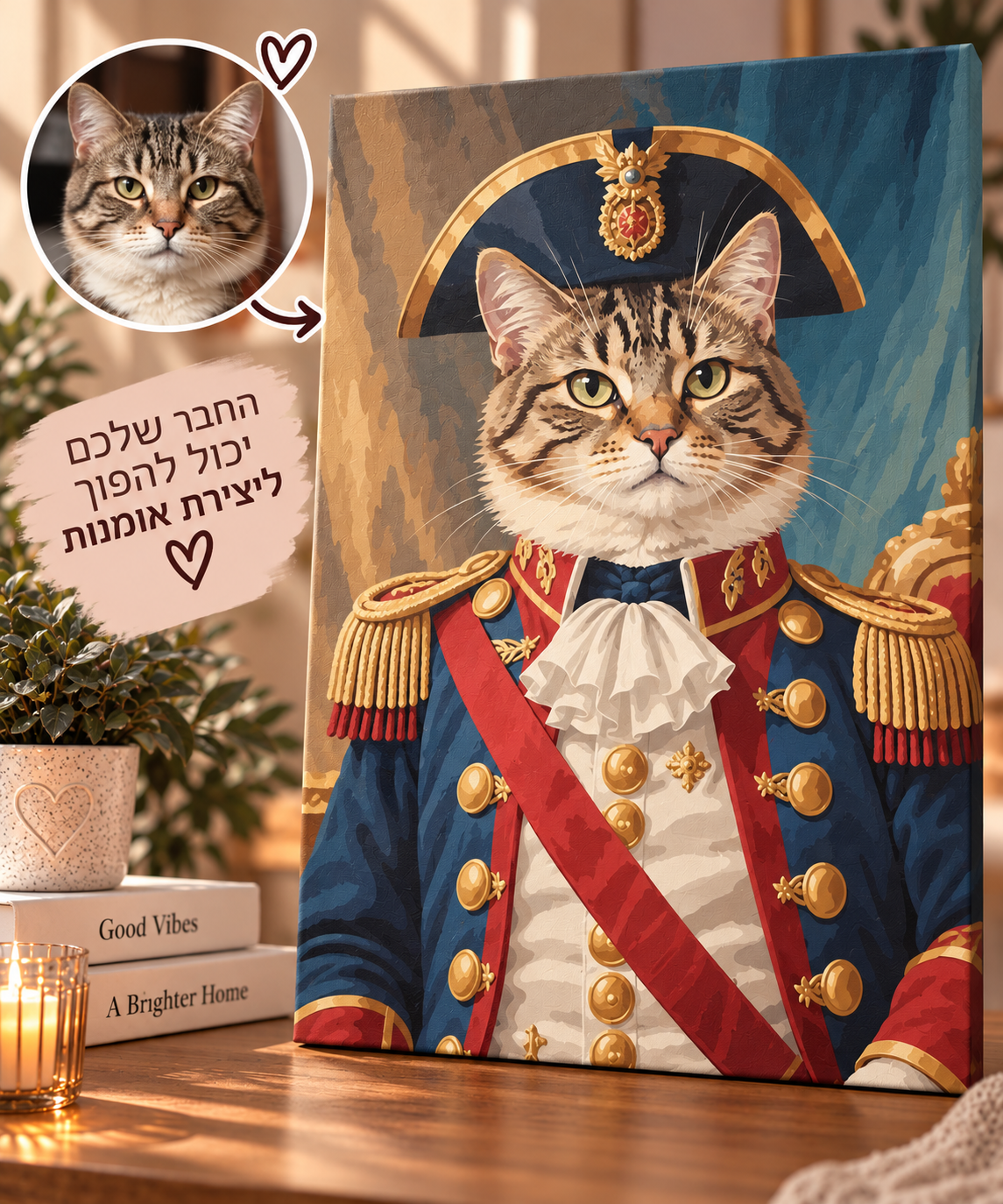 נפוליאון על 4 🐱🐾 | צביעה לפי מספרים בהתאמה אישית