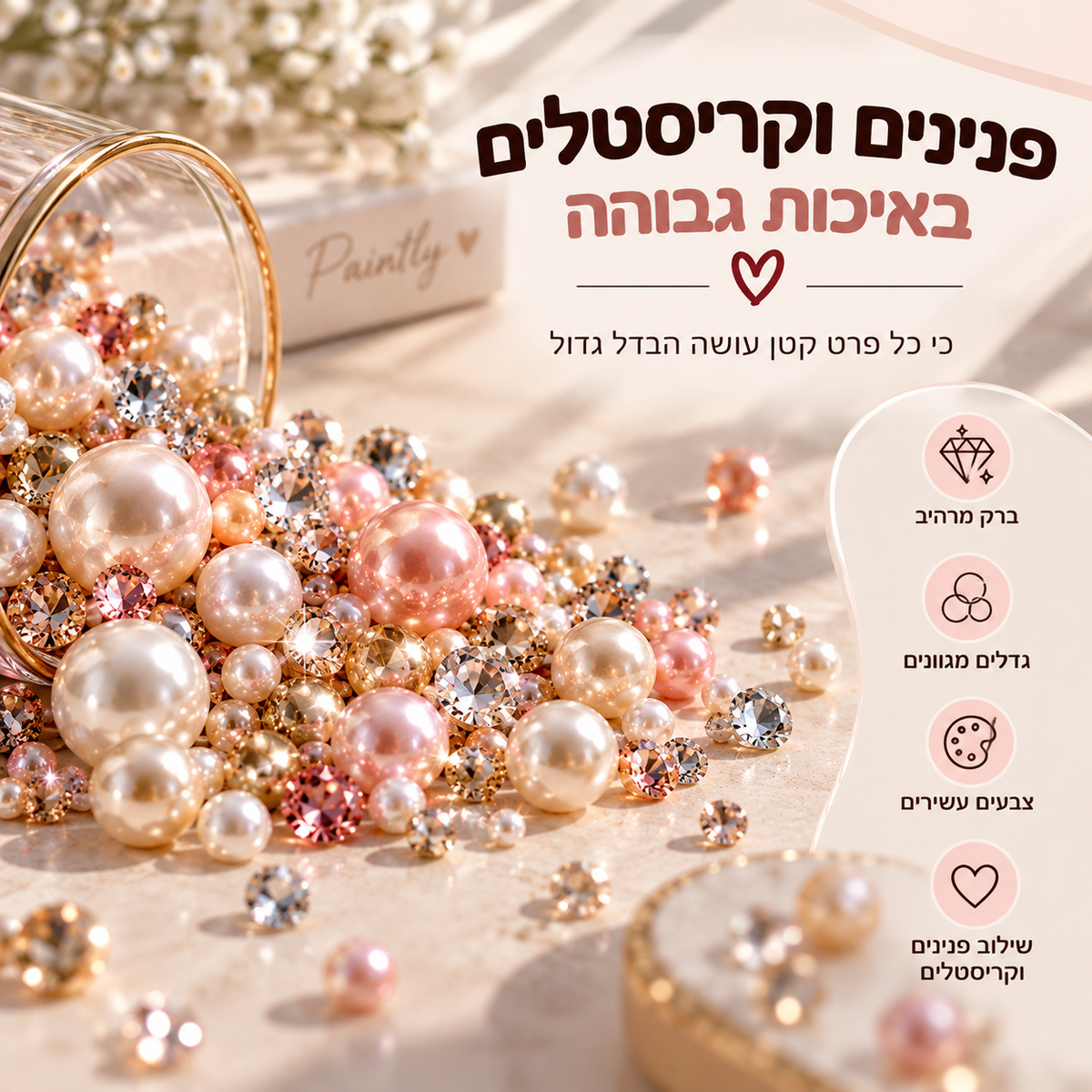 🦉 שומרת הלילה | יצירת פנינים וקריסטלים