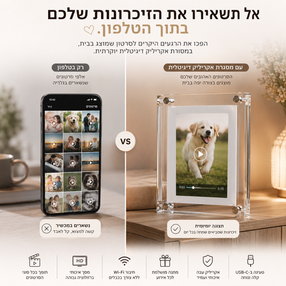 CrystalFrame™ | מסגרת אקריליק אישית